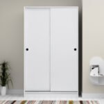 Ντουλάπα ρούχων Regio Megapap δίφυλλη συρόμενη χρώμα λευκό 120x60x200εκ. - Image 5