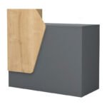 Γραφείο υποδοχής - reception Merlin Megapap χρώμα ανθρακί - φυσικό οξιάς 110x50x101,8εκ. - Image 4