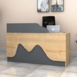 Βρες το Γραφείο υποδοχής - reception Lione Megapap χρώμα φυσικό οξιάς - ανθρακί 160x60x100εκ. σε μοναδική τιμή στο clickforshop.gr