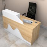 Γραφείο υποδοχής - reception Lione Megapap χρώμα φυσικό οξιάς - λευκό 160x60x100εκ. - Image 3