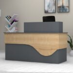 Βρες το Γραφείο υποδοχής - reception Dustin Megapap χρώμα ανθρακί - φυσικό οξιάς 160x60x101