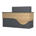 Γραφείο υποδοχής - reception Dustin Megapap χρώμα ανθρακί - φυσικό οξιάς 160x60x101,8εκ. - Image 5