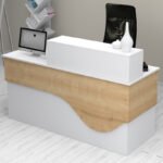 Γραφείο υποδοχής - reception Dustin Megapap χρώμα λευκό - φυσικό οξιάς 160x60x101,8εκ. - Image 3