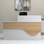 Γραφείο υποδοχής - reception Dustin Megapap χρώμα λευκό - φυσικό οξιάς 160x60x101,8εκ. - Image 4