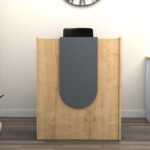 Γραφείο υποδοχής - reception Mezzo Megapap χρώμα φυσικό οξιάς - ανθρακί 90x40x110εκ. - Image 4