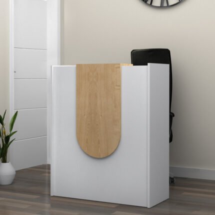 Βρες το Γραφείο υποδοχής - reception Mezzo Megapap χρώμα λευκό - φυσικό οξιάς 90x40x110εκ. σε μοναδική τιμή στο clickforshop.gr