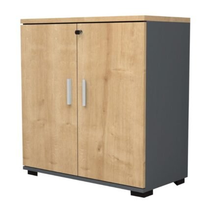 Βρες το Ντουλάπι γραφείου με κλειδαριά επαγγελματικό Venturo Megapap χρώμα ανθρακί - φυσικό οξιάς 80x40x80εκ. σε μοναδική τιμή στο clickforshop.gr