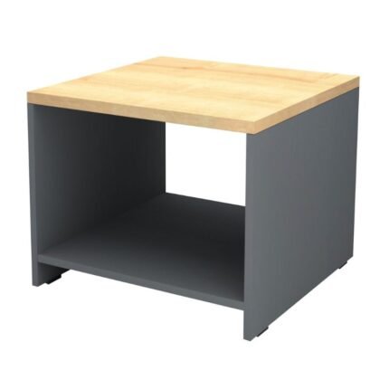 Βρες το Τραπεζάκι γραφείου επαγγελματικό Venturo Megapap χρώμα ανθρακί - φυσικό οξιάς 60x60x45εκ. σε μοναδική τιμή στο clickforshop.gr