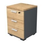 Βρες το Συρταριέρα γραφείου με κλειδαριά επαγγελματική Venturo Megapap χρώμα ανθρακί - φυσικό οξιάς 39x40x57εκ. σε μοναδική τιμή στο clickforshop.gr