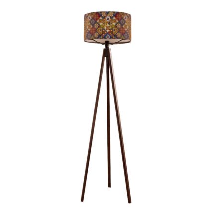 Βρες το Φωτιστικό δαπέδου Rosling Megapap Mdf/ύφασμα Pvc χρώμα καρυδί - πολύχρωμο 38x38x140εκ. σε μοναδική τιμή στο clickforshop.gr