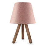 Βρες το Φωτιστικό επιτραπέζιο Lander Megapap ύφασμα Pvc/ξύλο χρώμα ροζ/καφέ 22x14x32εκ. σε μοναδική τιμή στο clickforshop.gr