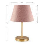 Φωτιστικό επιτραπέζιο Rosenthal Megapap ύφασμα Pvc χρώμα ροζ/χρυσό 22x17x37εκ. - Image 3