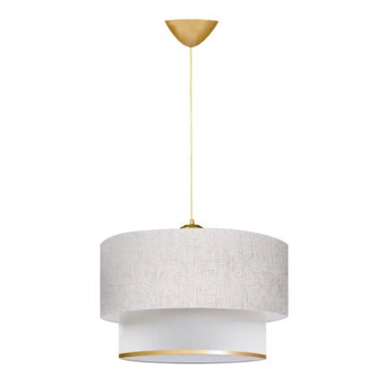 Βρες το Φωτιστικό οροφής Barnhart Megapap υφασμάτινο μονόφωτο χρώμα λευκό/χρυσό 30x20x70εκ. σε μοναδική τιμή στο clickforshop.gr