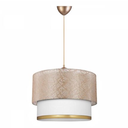 Βρες το Φωτιστικό οροφής Barnhart Megapap υφασμάτινο μονόφωτο χρώμα χρυσό/κρεμ 30x20x70εκ. σε μοναδική τιμή στο clickforshop.gr