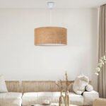 Φωτιστικό οροφής Monahan Megapap E27 γιούτα μονόφωτο χρώμα μπεζ 38x21x70εκ. - Image 2