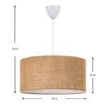 Φωτιστικό οροφής Monahan Megapap E27 γιούτα μονόφωτο χρώμα μπεζ 38x21x70εκ. - Image 3