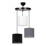 Βρες το Φωτιστικό οροφής Rosie Megapap υφασμάτινο τρίφωτο χρώμα γκρι/μαύρο 15x15x90εκ. σε μοναδική τιμή στο clickforshop.gr