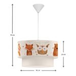 Φωτιστικό οροφής Goofy Megapap υφασμάτινο μονόφωτο με χαριτωμένα ζωάκια 30x20x70εκ. - Image 3