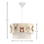 Φωτιστικό οροφής Goofy Megapap υφασμάτινο μονόφωτο με χαριτωμένα ζωάκια 30x20x70εκ. - Image 3