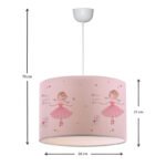 Φωτιστικό οροφής Goofy Megapap υφασμάτινο μονόφωτο με χαριτωμένες μπαλαρίνες 28x21x70εκ. - Image 3