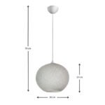 Φωτιστικό οροφής Gibson Megapap από σχοινί μονόφωτο χρώμα λευκό 30x23x70εκ. - Image 3