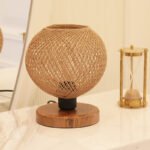 Φωτιστικό επιτραπέζιο Bonnie Megapap E27 κλωστή/Mdf χρώμα φυσικό/καφέ 19x15x22εκ. - Image 2