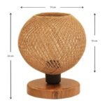 Φωτιστικό επιτραπέζιο Bonnie Megapap E27 κλωστή/Mdf χρώμα φυσικό/καφέ 19x15x22εκ. - Image 3