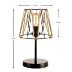 Φωτιστικό επιτραπέζιο Clancy Megapap E27 σχοινί/μεταλλικό χρώμα μαύρο 22x17x37εκ. - Image 3