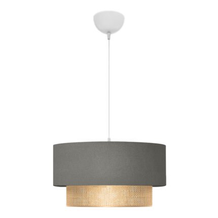 Βρες το Φωτιστικό οροφής Lucifer Megapap E27 υφασμάτινο μονόφωτο χρώμα γκρι 30x15x70εκ. σε μοναδική τιμή στο clickforshop.gr