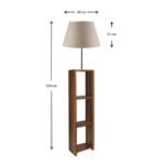 Φωτιστικό δαπέδου Launo Megapap υφασμάτινο Pvc/MDF χρώμα μπεζ/καρυδί 38x38x150εκ. - Image 3