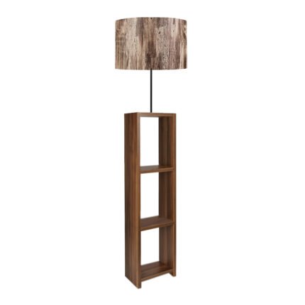 Βρες το Φωτιστικό δαπέδου Launo Megapap υφασμάτινο Pvc/MDF χρώμα καφέ/καρυδί 38x38x150εκ. σε μοναδική τιμή στο clickforshop.gr