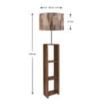 Φωτιστικό δαπέδου Launo Megapap υφασμάτινο Pvc/MDF χρώμα καφέ/καρυδί 38x38x150εκ. - Image 3