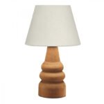 Βρες το Φωτιστικό επιτραπέζιο Lary Megapap E27 υφασμάτινο - ξύλινο χρώμα κρεμ - καφέ Φ24x36εκ. σε μοναδική τιμή στο clickforshop.gr