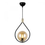 Βρες το Φωτιστικό οροφής Lewis Megapap E27 μεταλλικό μονόφωτο χρώμα μαύρο - χρυσό 14x26x70εκ. σε μοναδική τιμή στο clickforshop.gr