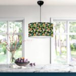 Φωτιστικό οροφής Alamea Megapap E27 υφασμάτινο μονόφωτο πολύχρωμο floral Φ38x70εκ. - Image 2