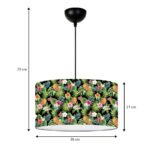 Φωτιστικό οροφής Alamea Megapap E27 υφασμάτινο μονόφωτο πολύχρωμο floral Φ38x70εκ. - Image 3