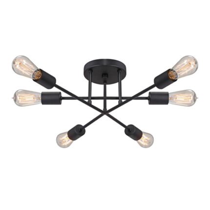 Βρες το Φωτιστικό οροφής Helga Megapap E27 μεταλλικό εξάφωτο χρώμα μαύρο 50x12x20εκ. σε μοναδική τιμή στο clickforshop.gr