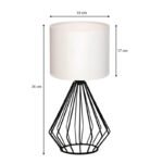Φωτιστικό επιτραπέζιο Aldo Megapap E27 υφασμάτινο - μεταλλικό χρώμα λευκό - μαύρο Φ18x36εκ. - Image 3