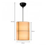 Φωτιστικό οροφής Strip Megapap E27 υφασμάτινο μονόφωτο χρώμα κρεμ Φ28x100εκ. - Image 3