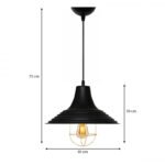 Φωτιστικό οροφής Retro Megapap E27 μεταλλικό μονόφωτο χρώμα μαύρο Φ30x70εκ. - Image 3