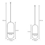 Βάση - ζαρντινιέρα κρεμαστή σετ 2τμχ μεταλλική για φυτά εσωτερικού και εξωτερικού χώρου χρώμα μαύρο Φ15εκ. - Image 2