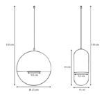 Βάση - ζαρντινιέρα κρεμαστή σετ 2τμχ μεταλλική για φυτά εσωτερικού και εξωτερικού χώρου χρώμα μαύρο Φ25εκ. - Image 3