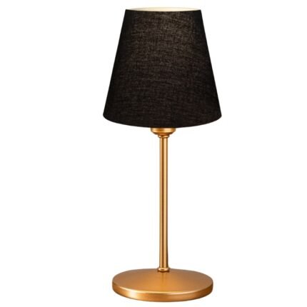 Βρες το Φωτιστικό επιτραπέζιο Santo Megapap E27 ύφασμα Pvc χρώμα μαύρο - χρυσό Ø13x37εκ. σε μοναδική τιμή στο clickforshop.gr