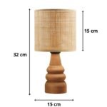 Φωτιστικό επιτραπέζιο Tino Megapap E14 pe rattan - ξύλο χρώμα φυσικό Ø15x32εκ. - Image 3