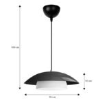 Φωτιστικό οροφής Eliora Megapap E27 μεταλλικό μονόφωτο χρώμα μαύρο Ø36x100εκ. - Image 3