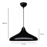 Φωτιστικό οροφής Lela Megapap E27 μεταλλικό μονόφωτο χρώμα μαύρο Ø31x100εκ. - Image 3