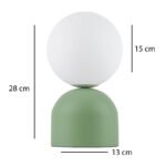 Φωτιστικό επιτραπέζιο Albus Megapap E14 μεταλλικό - γυάλινο χρώμα πράσινο - λευκό Ø13x28εκ. - Image 3