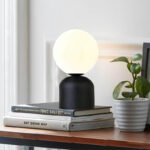 Φωτιστικό επιτραπέζιο Albus Megapap E14 μεταλλικό - γυάλινο χρώμα μαύρο - λευκό Ø13x28εκ. - Image 2