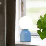 Φωτιστικό επιτραπέζιο Albus Megapap E14 μεταλλικό - γυάλινο χρώμα μπλε - λευκό Ø13x28εκ. - Image 2