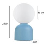 Φωτιστικό επιτραπέζιο Albus Megapap E14 μεταλλικό - γυάλινο χρώμα μπλε - λευκό Ø13x28εκ. - Image 3